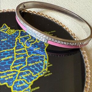 Fashion jewelry bangle Silver and Pink Bracelet